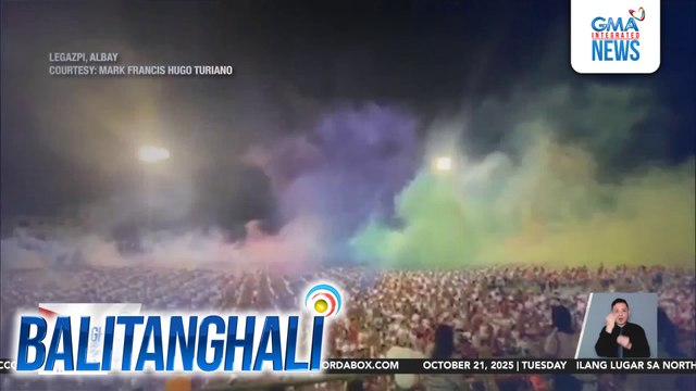 Ilang estudyante sa Bicol University, nahimatay dahil sa colored smoke bombs na ginamit sa school olympics opening | Balitanghali