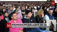 Clara Brugada se presentó a la primera megaclase de Inteligencia Artificial en la Ciudad de México