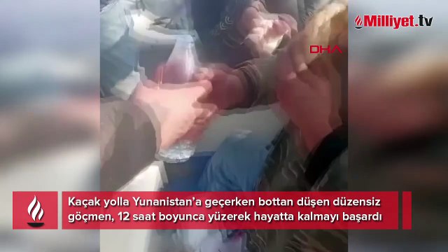 Yunanistan'a kaça yollarla geçmeye çalışırken bottan düştü! Tam 12 saat yüzerek hayatta kaldı