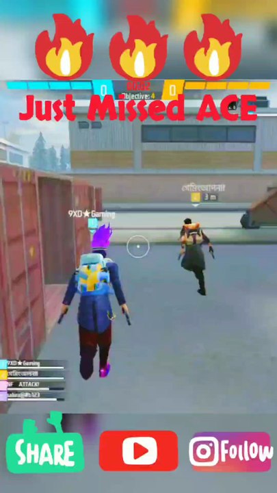 🔥 Just Missed ACE 🔥 #9xdgaming #shortvideo #freefirefunny #funny #FreeFire #shorts #reels #FF #funnyvideos