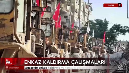 Gazze’de enkaz kaldırma ve temizlik çalışmaları başlattı