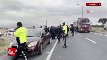 Aksaray'da polis cenazesi sırasında konvoya saldırı yapıldı