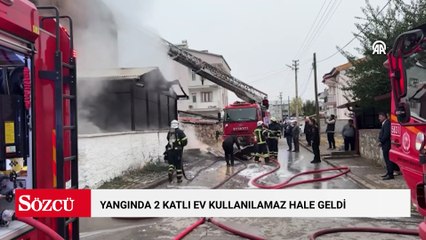 Sivas'ta yangında 2 katlı ev kullanılamaz hale geldi