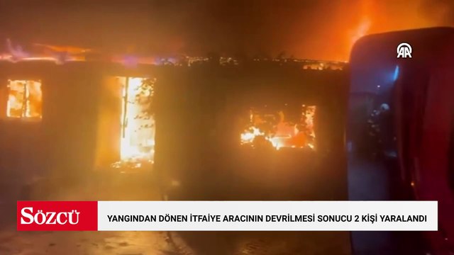 Adana'da yangından dönen itfaiye aracının devrilmesi sonucu 2 kişi yaralandı