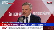 L'incarcération de Nicolas Sarkozy "renforce sa détermination et sa rage de montrer qu'il est innocent", souligne son avocat Christophe Ingrain