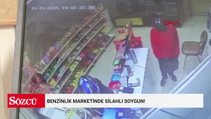Benzinlik marketinde silahlı soygun! Çikolata detayı pes dedirtti