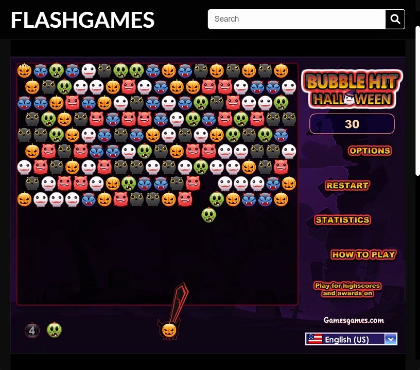 Bubble Hit Halloween (Flash Game)