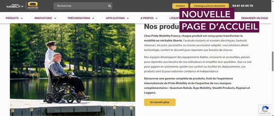 Présentation du nouveau site web de Pride Mobility France