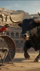 RAT on the wheel vs The bull match.🐭🐁🤣