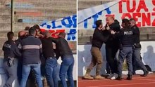 Eccellenza, il presidente strappa lo striscione dei tifosi e parte la rissa