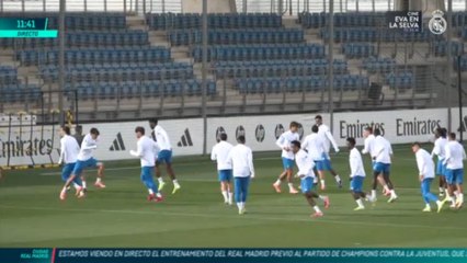 Entrenamiento completo del Real Madrid en la previa de recibir a Olympiacos