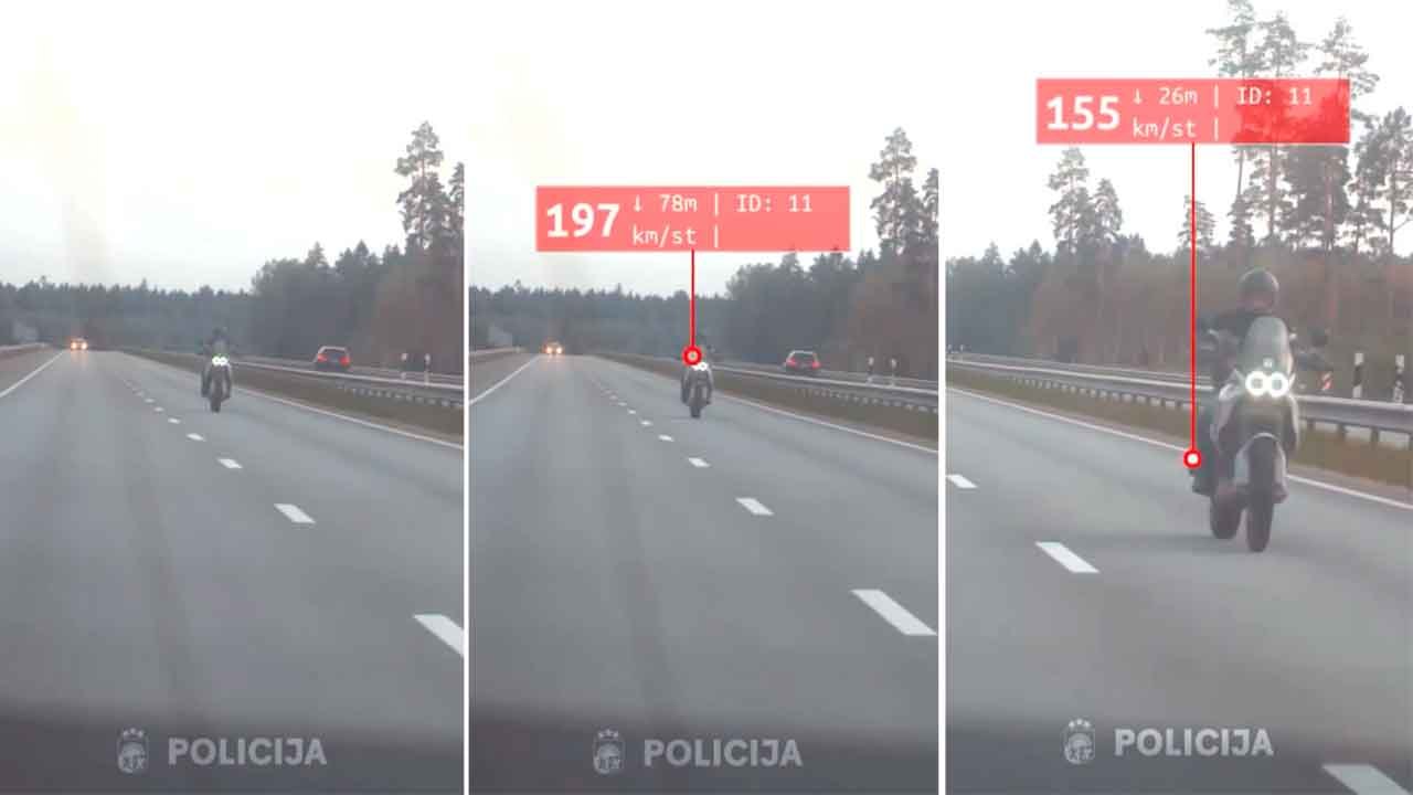 Polizia lettone sorprende un motociclista a 197 km/h e un conducente di Porsche a oltre 160 km/h nello stesso giorno