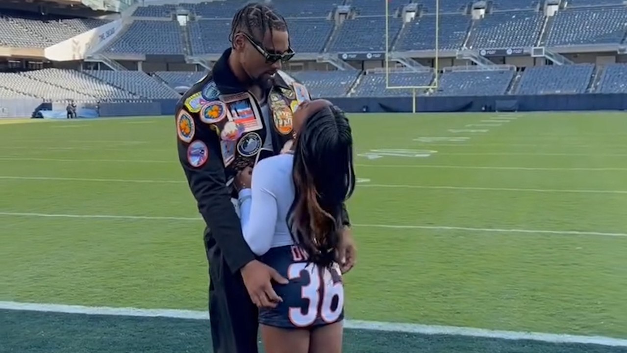 Jonathan Owens had a sweet reaction when he saw his wife, Simone Biles