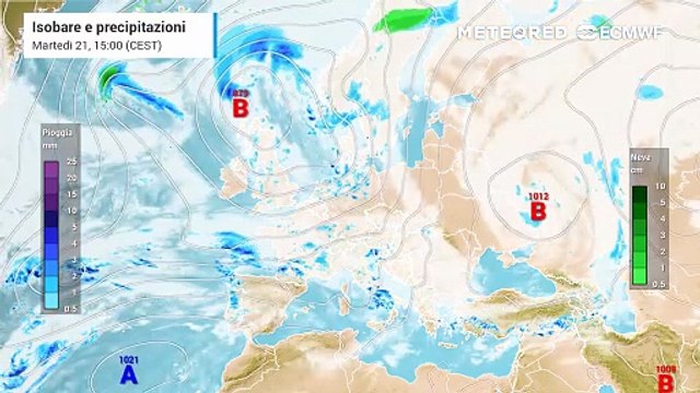 Intensa perturbazione al nord a partire da giovedì 23