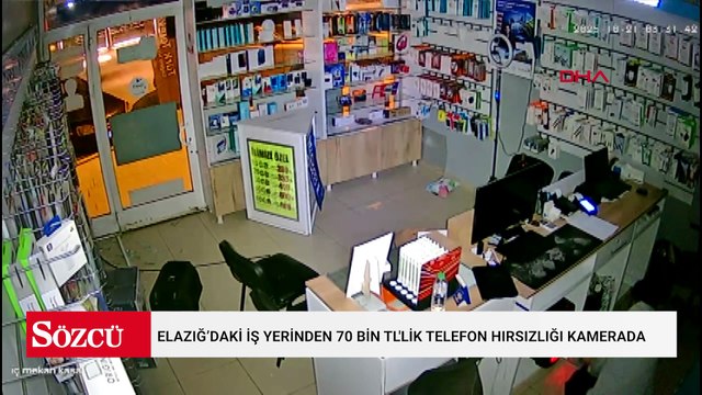 Elazığ’daki iş yerinden 70 bin TL'lik telefon hırsızlığı kamerada