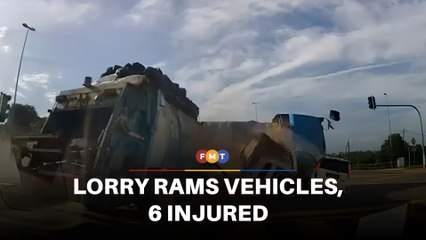 6 hurt as lorry rams into vehicles at Klang traffic lights
