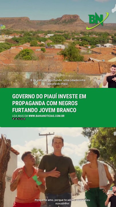 Governo do Piauí investe em propaganda com negros furtando jovem branco
