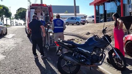 Motociclista fica ferido em acidente na Avenida Brasil, no Coqueiral
