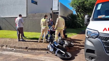 Motociclista fica ferido em colisão entre Honda CG e HB20 na rua Jorge Lacerda