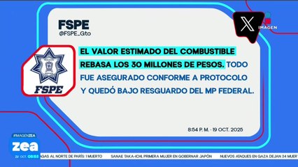 Aseguran 1.6 millones de litros de combustible en Silao, Guanajuato