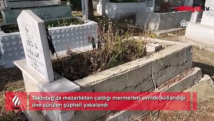 Tekirdağ'da şaşkına çeviren olay! Mezarların mermerlerini söktü, evinde kullandı