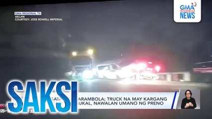 6 sugatan sa karambola; truck na may kargang 300 sako ng asukal, nawalan umano ng preno | Saksi