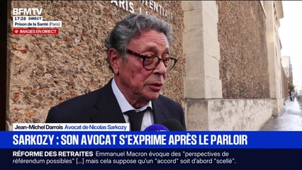 "Il a commencé à écrire son livre": Jean-Michel Darrois, avocat de Nicolas Sarkozy, a terminé son premier parloir avec son client