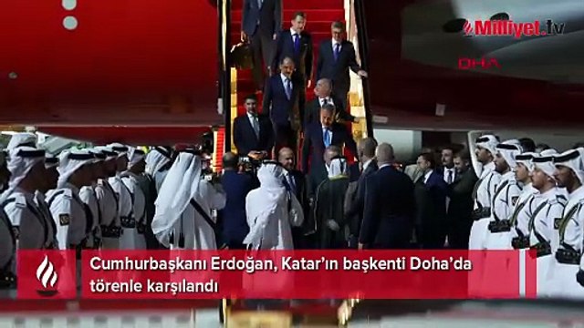 Körfez turundaki ikinci durak! Erdoğan resmi ziyaret için Katar'a gitti