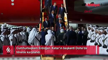Körfez turundaki ikinci durak! Erdoğan resmi ziyaret için Katar'a gitti
