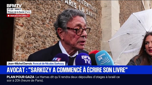 Nicolas Sarkozy, accompagné de sa femme Carla Bruni, sort de son domicile pour être incarcéré à la prison de La Santé à Paris. © Shana Abitbol/Bestimage BMFTV, l'avocat de Nicolas Sarkozy s'exprime