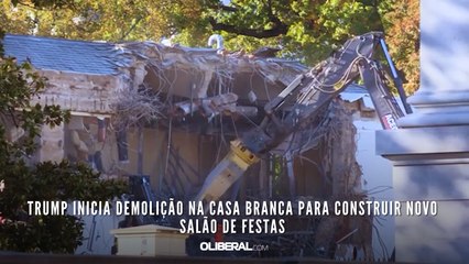 Trump inicia demolição na Casa Branca para construir novo salão de festas