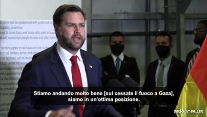 M.O., Vance: il piano di pace per Gaza va meglio di quanto pensassi