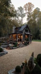 Rustic Cabin Retreat – The Warm Glow of Nature