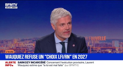 Laurent Wauquiez, président du groupe (Droite républicaine), déclare "que ce n'est pas parce que son parti n'a pas censuré le gouvernement qu'ils vont voter le budget [2026] tel qu'il est"