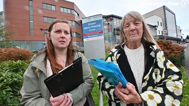 Walsall NHS Stroke services being proposed to move to Wolverhampton. We meet two ladies at Walsall Manor Hospital with a petition to try and stop this happening.