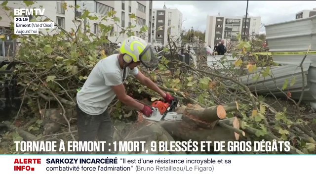 Après le passage de la tornade à Ermont, le travail sur place est incroyablement difficile