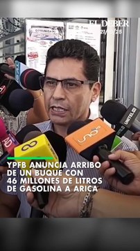 YPFB anuncia arribo de un buque con 46 millones de litros de gasolina a Arica