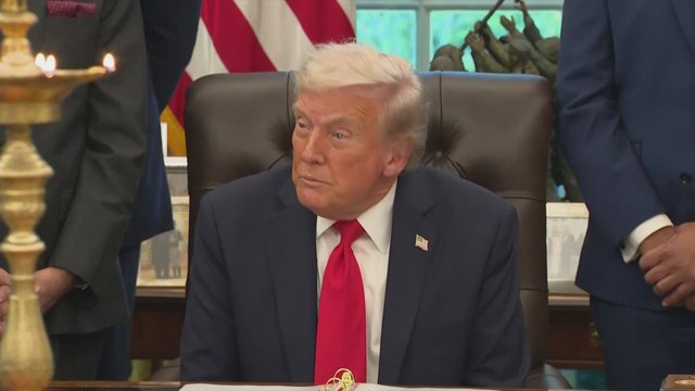 Trump has entire Oval Office crack up as he praises question from Indian reporter