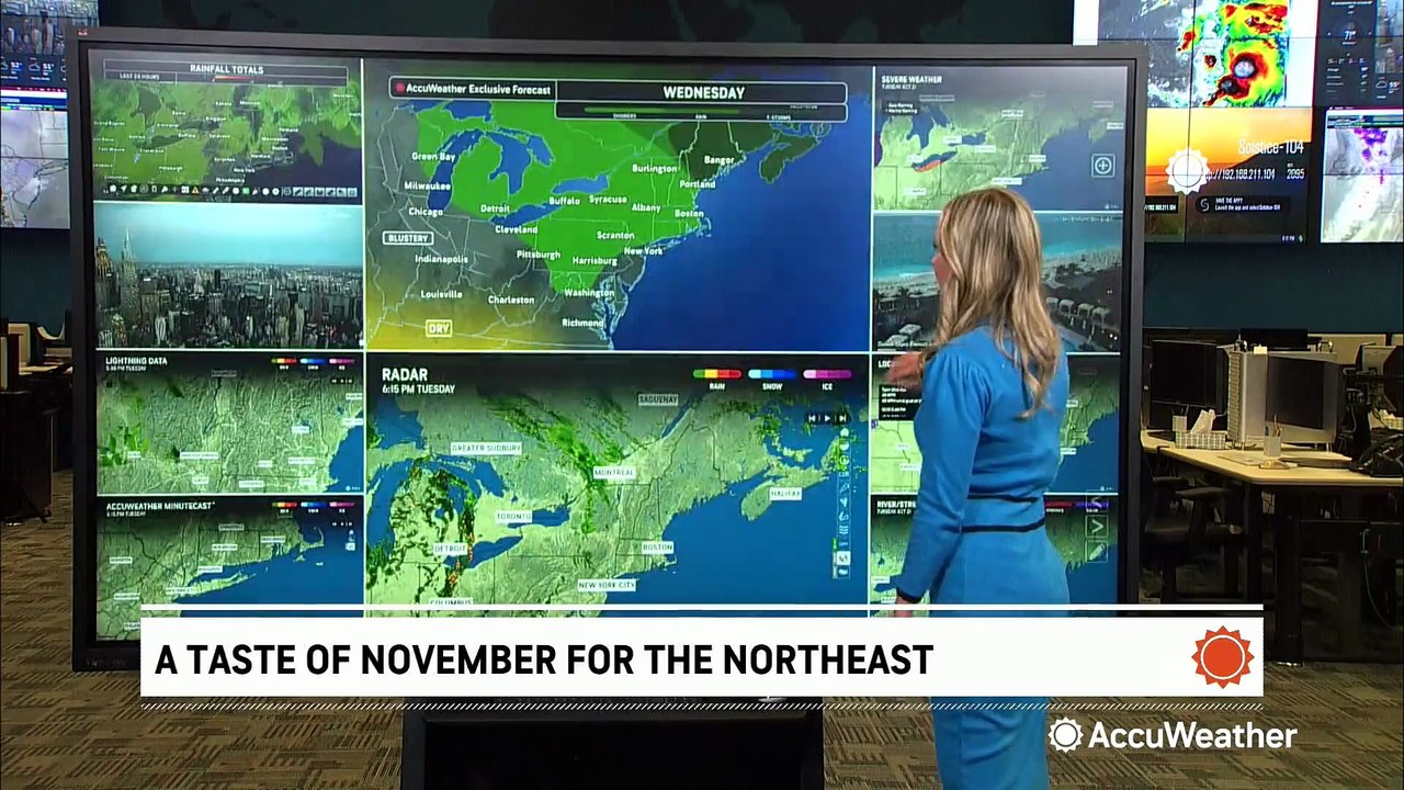 Breezy and cooler with spotty midweek showers in the Northeast - video ...
