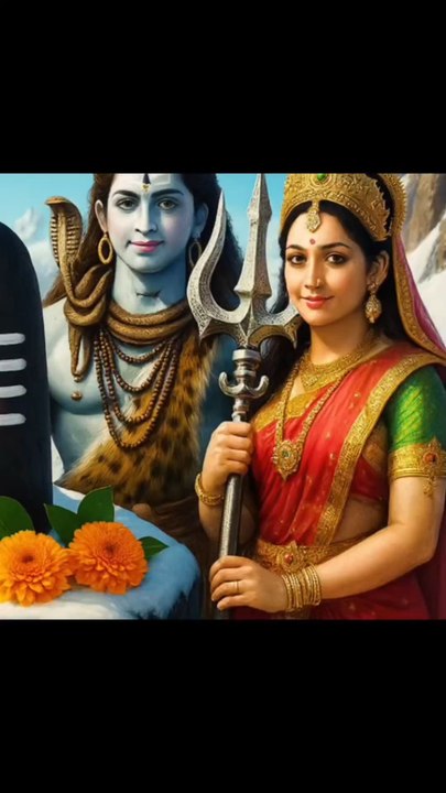 🕉️ *जहाँ शिव के चरणों में पार्वती की मुस्कान है, वहीं हनुमान की भक्ति से गूंजता आसमान है। शिवलिंग के पास ये त्रिदेवों का संगम, हर भक्त के हृदय में बसता है ये अनुपम।*#DivineTrio #ShivParvatiHanuman #HimalayanBlessings #Shiv