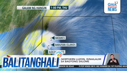 Ilang panig ng Extreme Northern Luzon, isinailalim sa wind signal #1 dahil sa bagyong Salome | Balitanghali