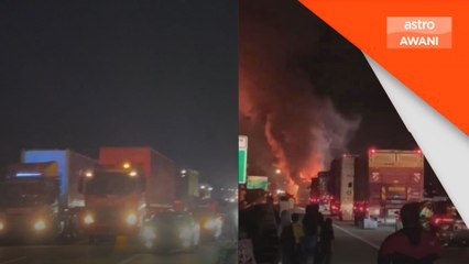 Bas ekspres terbakar di PLUS, tujuh penumpang cedera ringan