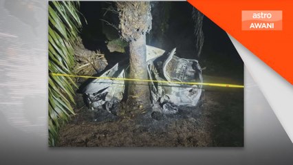 Dua maut kereta terbakar di Jalan Tanjung Balau, Kota Tinggi