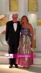 حسين فهمي ويسرا على ريد كاربت مهرجان الجونة السينمائي في دورته الثامنة