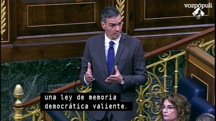 Sánchez anuncia la publicación en noviembre del catálogo de símbolos franquistas para su retirada