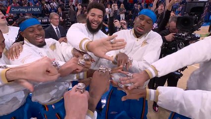 Thunder show off NBA championship rings ahead of opening night