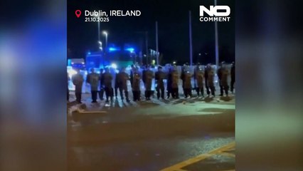 Starcia policji z protestującymi przed dublińskim ośrodkiem dla osób ubiegających się o azyl