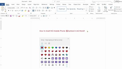 How to insert no mobile phone symbol in ms word