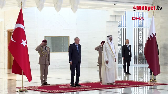 Cumhurbaşkanı Erdoğan, Doha'da Katar Emiri Al Sani ile bir araya geldi