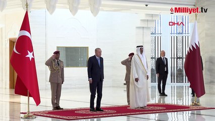 Cumhurbaşkanı Erdoğan, Doha'da Katar Emiri Al Sani ile bir araya geldi
